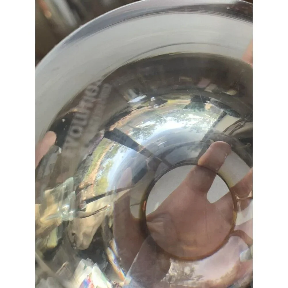 Signed Waterford Evolution Vase Crystal With Foil Amber Top Fades To Clear